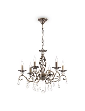 Grace lampadario E14 classico metallo ottone IP 20