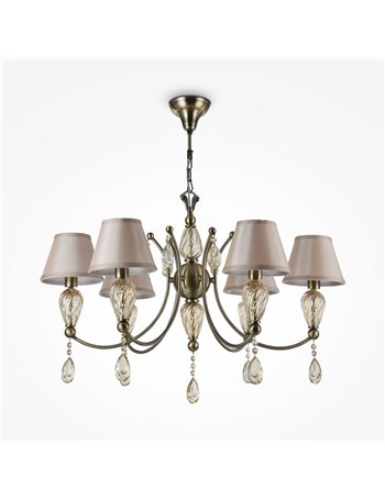 Murano lampadario E14 classico metallo e vetro bronzo IP 20