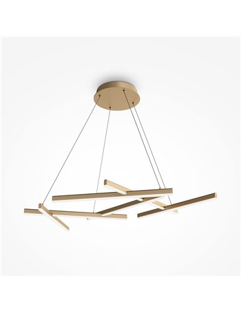 Line lampadario a sospensione LED moderna metallo e acrilico oro opaco IP 20