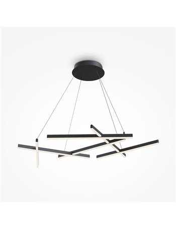 Line lampadario a sospensione LED moderna Alluminio nero IP 20