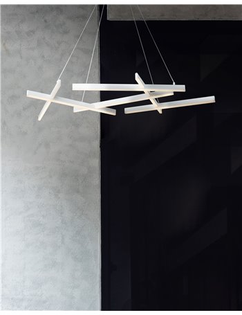 Line lampadario a sospensione LED moderna Alluminio bianco IP 20