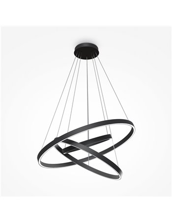 Rim lampadario a sospensione LED moderna Alluminio nero IP 20