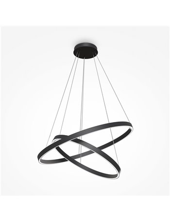 Rim lampadario a sospensione LED moderna Alluminio nero IP 20