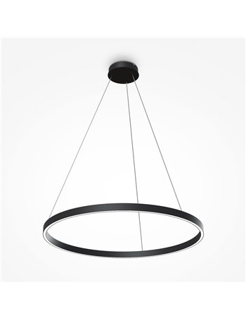 Rim lampadario a sospensione LED moderna Alluminio nero IP 20