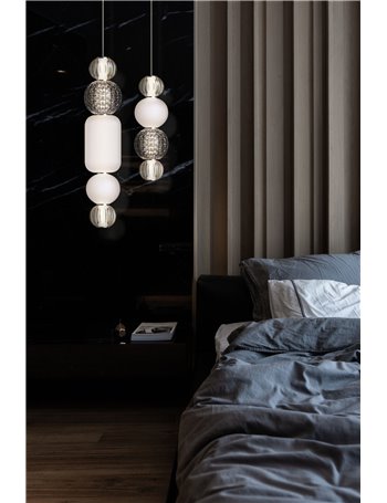 Collar lampadario a sospensione LED moderna metallo cromo IP 20