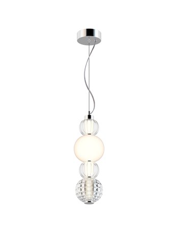Collar lampadario a sospensione LED moderna metallo cromo IP 20