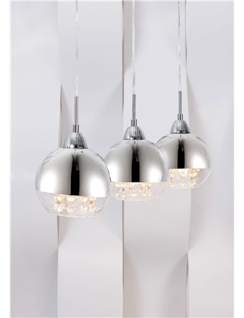 Iceberg lampadario E14 moderna metallo nichel IP 20