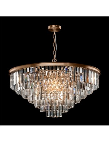Revero lampadario E14 classica metallo e vetro ottone IP 20