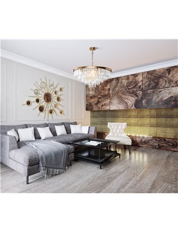 Revero lampadario E14 classica metallo e vetro ottone IP 20