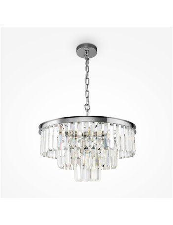 Revero lampadario E14 classica metallo e vetro cromo IP 20