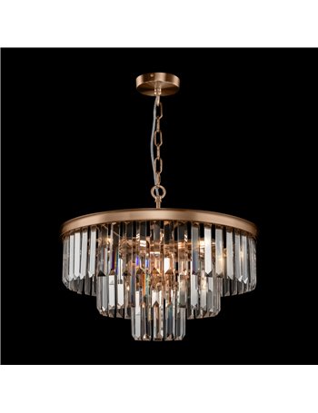 Revero lampadario E14 classica metallo e vetro ottone IP 20