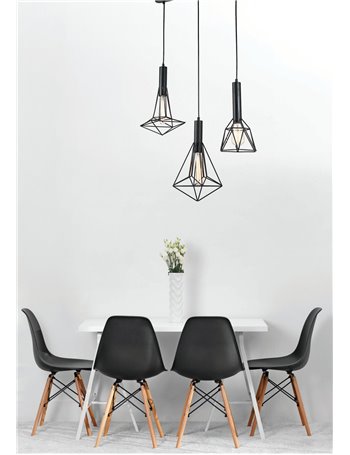 Spider lampadario E27 Maytoni Loft metallo nero IP 20