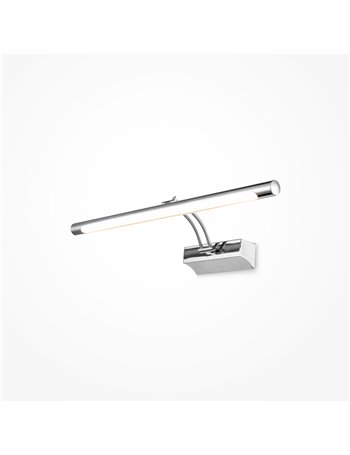 Fino lampada da specchio quadro LED moderno metallo cromo IP 20