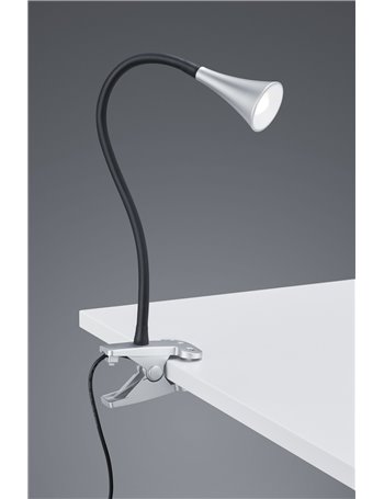 Viper lampada da studio led flessibile con pinza alluminio h. 35cm  Moderno LED