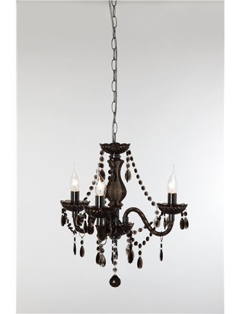 Luster lampadario classico 3 luci acrilico nero cm40 Classico E14