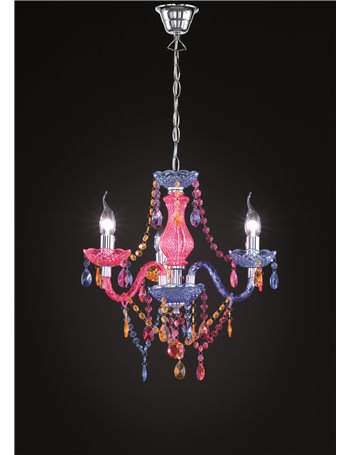 Luster lampadario clasico 3 luci acrilico cm40 Contemporaneo E14