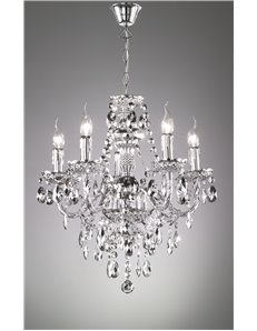 Luster lampadario classico 5 luci acrilico cromo cm52 Contemporaneo E14