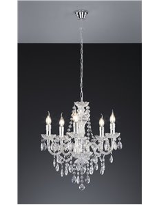 Luster lampadario classico 5 luci acrilico trasparente cm52 Classico E14