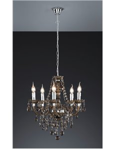 Luster lampadario classico 5 luci acrilico nero cm52 n  E14