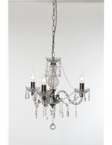 Luster lampadario classico 3 luci acrilico trasparente cm40 Classico E14