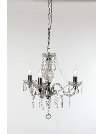 Luster lampadario classico 3 luci acrilico trasparente cm40 Classico E14