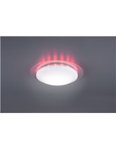 Bilbo plafoniera led diffusore bianco effetto stelle con bordo trasparente con rgb retro illuminato e telecomando multifunzione