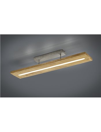 Brad plafoniera led legno con regolazione intensita con interruttore l.100cm Vintage LED