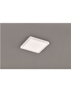 Camillus plafoniera led quadrata metallo bianco opaco con funzione dimmerabilita con normale interruttore a parete ip44 l. 30cmx