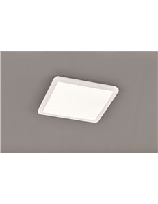Camillus plafoniera led quadrata metallo bianco opaco con funzione dimmerabilita con normale interruttore a parete ip44 l. 40cmx
