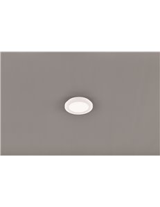 Camillus plafoniera led tonda metallo bianco opaco con funzione dimmerabilita con normale interruttore a parete ip44 d. 17cm Mod