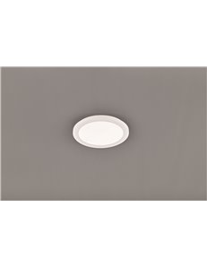 Camillus plafoniera led tonda metallo bianco opaco con funzione dimmerabilita con normale interruttore a parete ip44 d. 26cm Mod