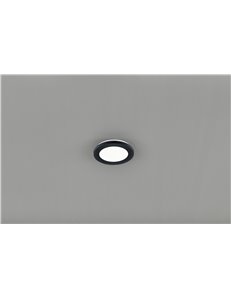 Camillus plafoniera led tonda metallo nero opaco con funzione dimmerabilita con normale interruttore a parete ip44 d. 17cm Moder
