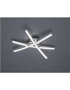 Capella plafoniera led 3 luci bacchette con diffusori cromati e satinati d. 50cm Moderno LED