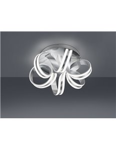Carrera plafoniera led metallo alluminio tiranti regolabili con variazione intensita con interruttore a parete d. 45cm Moderno L