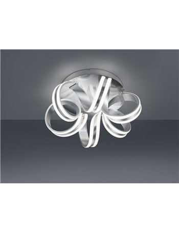 Carrera plafoniera led metallo alluminio tiranti regolabili con variazione intensita con interruttore a parete d. 45cm Moderno L