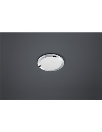 Cesar plafoniera led rotonda bordo cromato effetto cristallo dimmerabile con interruttore a scatto ip44 d. 26cm Moderno LED
