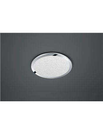 Cesar plafoniera led rotonda media bordo cromato effetto cristallo dimmerabile con interruttore a scatto ip44 d. 40cm Moderno LE