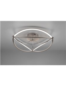 Charivari plafoniera led acciaio satinato ellissi dimmerabile con interruttore d. 62cm Moderno LED