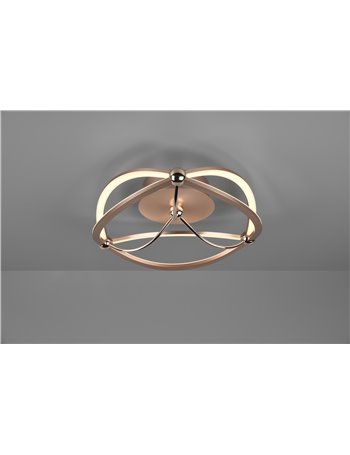 Charivari plafoniera led ottone satinato ellissi dimmerabile con interruttore d. 41cm Moderno LED