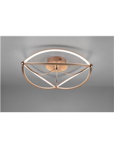 Charivari plafoniera led ottone satinato ellissi dimmerabile con interruttore d. 62cm Moderno LED