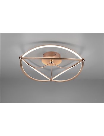 Charivari plafoniera led ottone satinato ellissi dimmerabile con interruttore d. 62cm Moderno LED