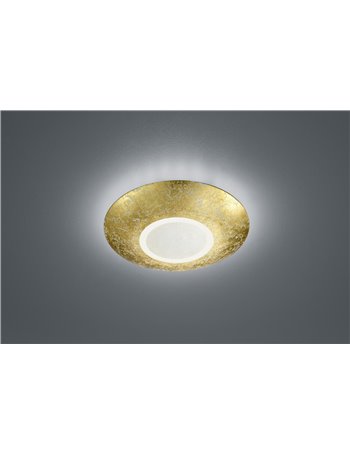 Chiros plafoniera rotonda led diffusore metallo oro d. 32cm Moderno LED