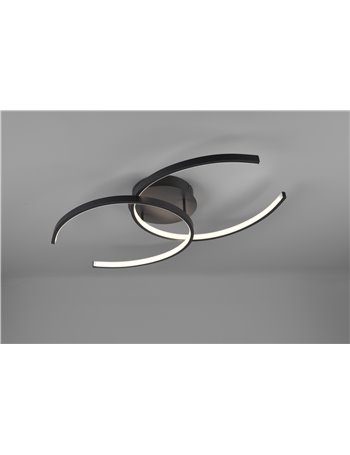 Cocos plafoniera doppia c antracite l.70cm Moderno LED