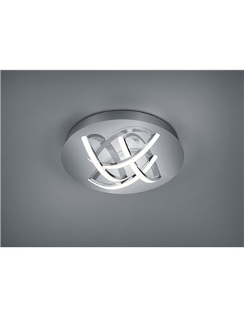 Dolly plafoniera led tonda metallo cromato dimmerabile con normale interruttore a scatto 4 diffusori d.32cm  Moderno LED
