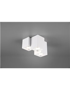 Fernando plafoniera metallo bianco opaco 3 cubetti l. 23cm  Moderno LED