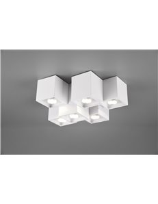 Fernando plafoniera metallo bianco opaco 6 cubetti l. 37cm  Moderno LED