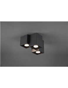 Fernando plafoniera metallo nero opaco 3 cubetti l. 23cm  Moderno LED
