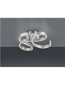 Francis plafoniera led vortici alluminio satinato con regolazione intensita' con interruttore d.57cm Moderno LED