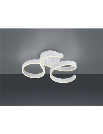 Francis plafoniera led vortici bianca con regolazione intensita' con interruttore d.57cm Moderno LED