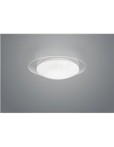 Frodo plafoniera led diffusore bianco effetto stelle con bordo trasparente e telecomando multifunzione d.35 Moderno LED